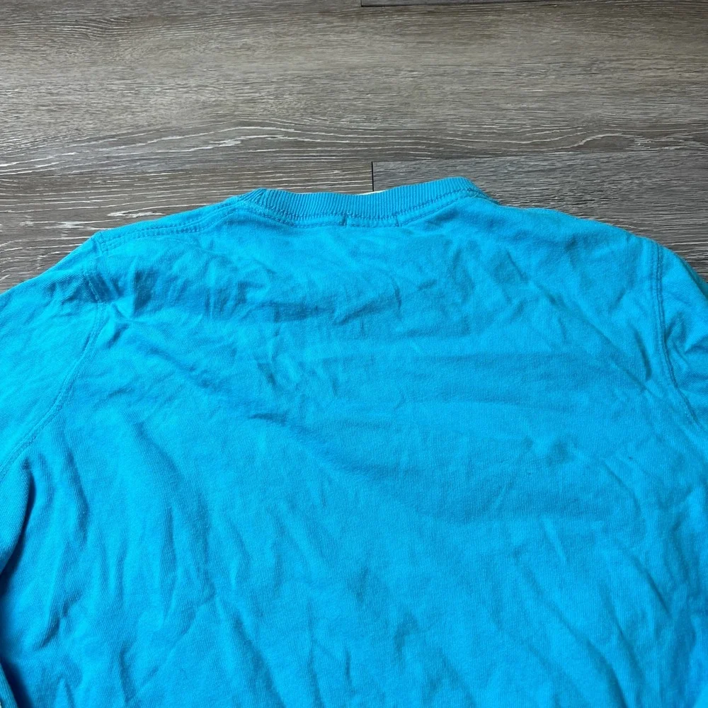 Abercrombie Kids Muscle Tee Boys Large Blue Long Sleeve Embroidered Fitch Shirt